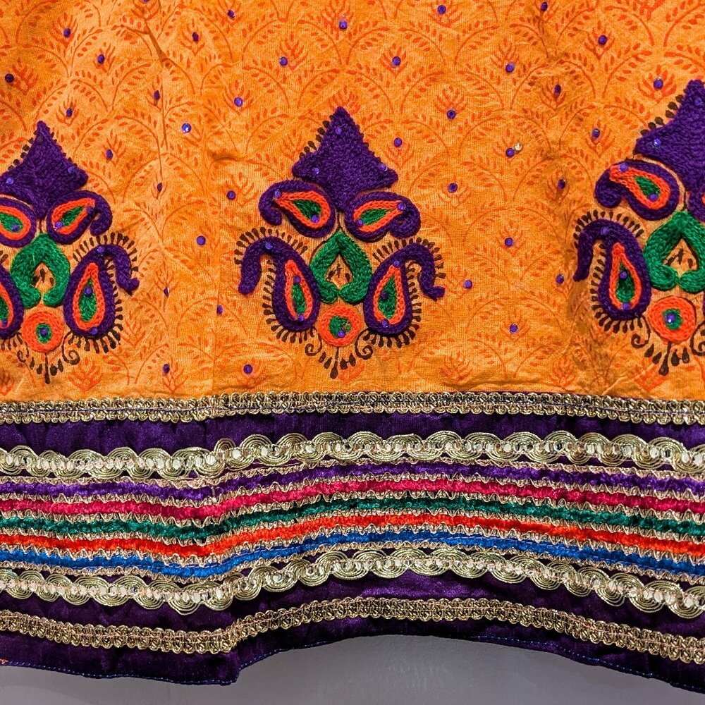 Orange and Purple Punjabi Suit